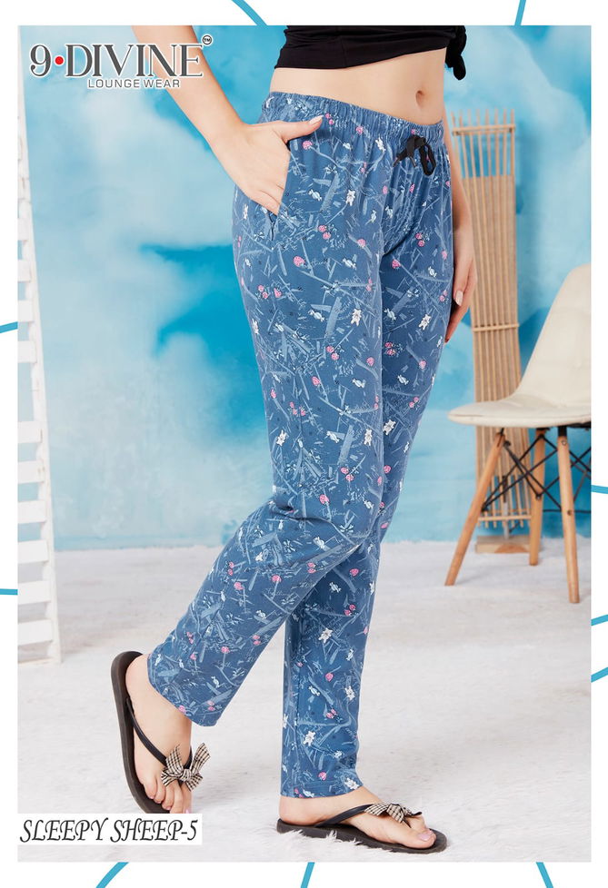 9 Divine Sleepy Sheep Cotton Hosiery Print Night Wear Pant Collection